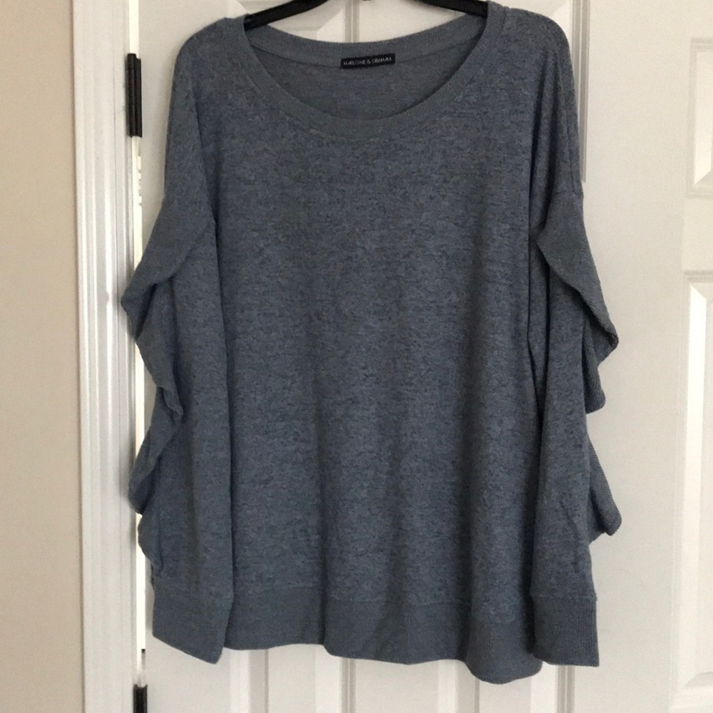 Soft ruffle sleeve sweater, never worn